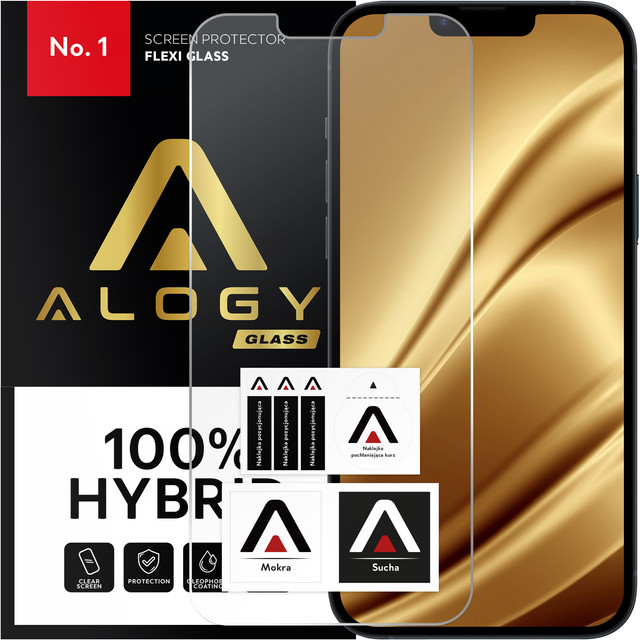 Hybrid Glass for Apple iPhone 14 for Alogy Flexi Glass 9H Case Friendly Flat Screen Protector