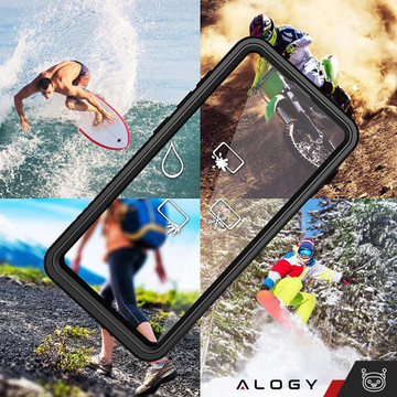Waterproof case for Samsung Galaxy S23 Ultra 360 Alogy Armor IP68 with lanyard Black