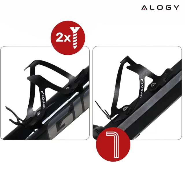 Koszyk na bidon napój butelkę wodę uchwyt rowerowy do roweru bidonu uniwersalny Czarny