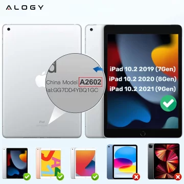 Case for Apple iPad 10.2 9 Gen 8/7 2021/2020/2019 Smart Pencil Case Alogy TPU Tablet Cover Black