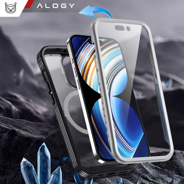 Schutzhülle für Apple iPhone 16 Pro Max Alogy Shield360 MagCase™️ mit MagSafe-Funktion, inklusive Display- und Kameraschutz, Schwarz