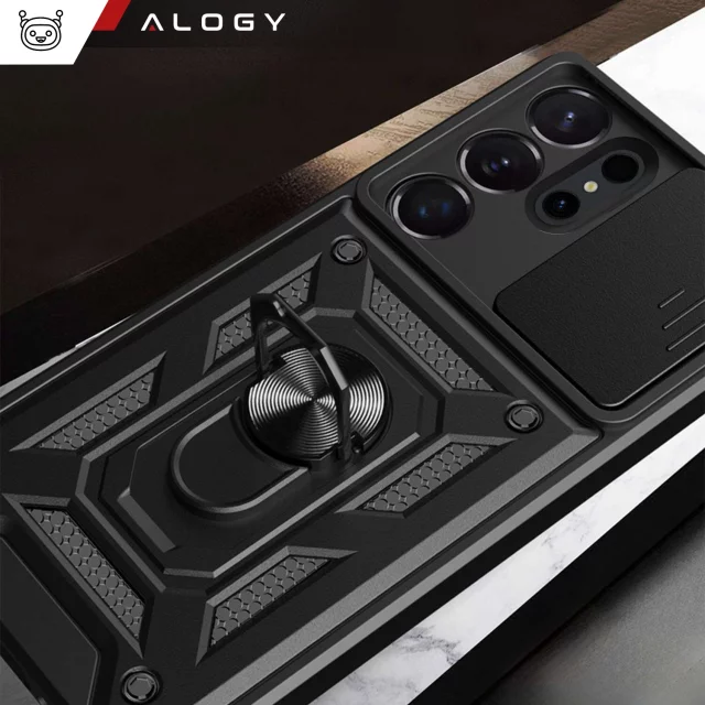 Case for Apple iPhone 16 armored Slide Case Ring camera protection housing Camshield Alogy black