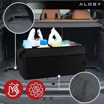 Úložná taška organizéru kufru do auta velký kufr Black XXL Alogy pevný kryt