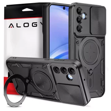 Pouzdro pro Samsung Galaxy S25 Plus, obrněné, slide case, ochranný kroužek pro kameru, Alogy CamGuard Pro, černé