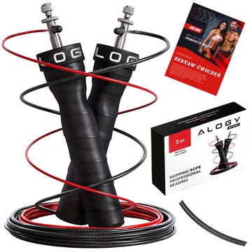 Nastavitelné boxerské lano Crossfit Fitness Alogy Sport s vyměnitelnými články 300cm ložiska pohodlné černé