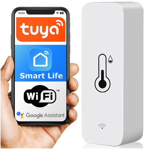 Smart WiFi sensor Alogy temperature and humidity Tuya Smart Life Monitor thermometer white