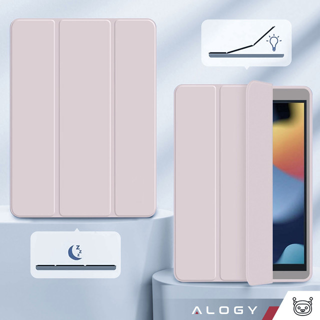Case for Apple iPad 10.2 9 Gen 8/7 2021/2020/2019 Smart Pencil Case Alogy TPU Tablet Cover Pink