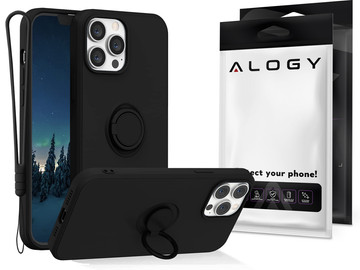 Silikonové pouzdro Ring Ultra Slim Alogy pro Apple iPhone 13 Pro Black