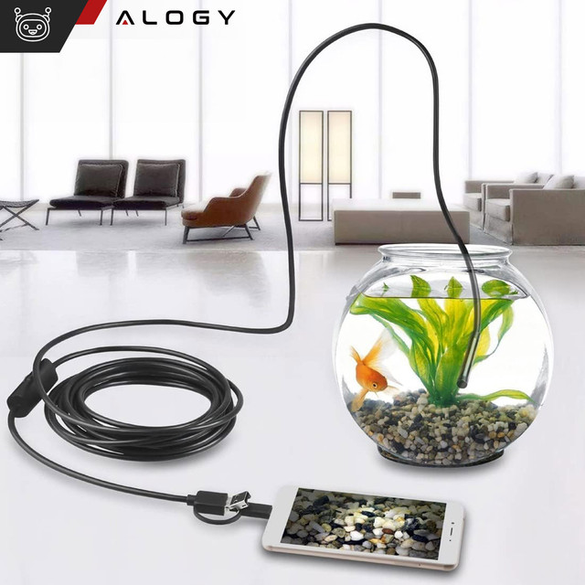 Kamera je vybavena endoskopem micro USB USB-C USB Full HD 3m 8mm Endoskop Alogy Hard Wire