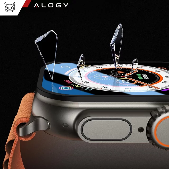 2x rámeček z tvrzeného skla pro Apple Watch Ultra / Ultra 2 49mm ochranná fólie na displej Alogy Protector 9H černá