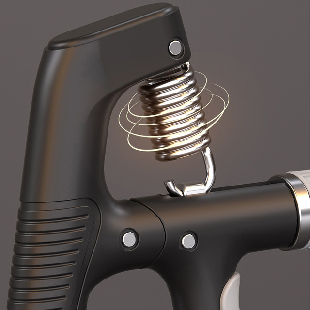 Ściskacz grip do ćwiczeń dłoni rąk regulowany 10-100 kg trening sport rehabilitacja z wyświetlaczem licznik Czarny