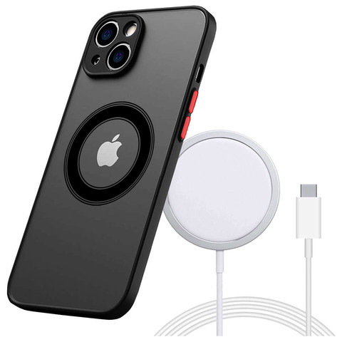 Apple iPhone 13 Mini Case Alogy Hybrid Mag Case for MagSafe with Camera Protection Matte Black Qi Charger