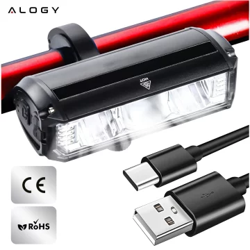 Světlo na kolo přední halogenové LED osvětlení na kolo na řídítka předního kola Mocna 900lm Alogy 610 černá