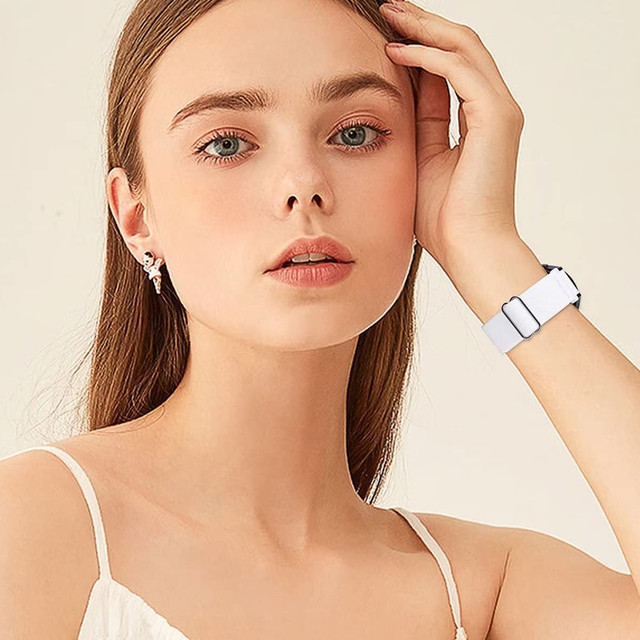 Elastický řemínek Univerzální Nylon Alogy Nylon Smartwatch pásek 20 mm bílý