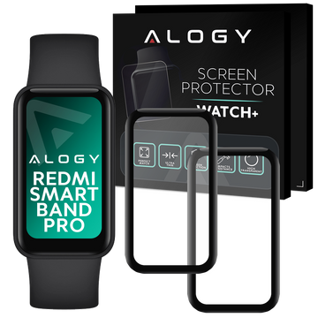 2x Alogy 3D Flexible Glass for Xiaomi Redmi Smart Band Pro Black