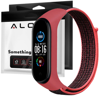 Nylonový pásek Alogy pro Xiaomi Mi Band 5/6/6 NFC Červený a černý