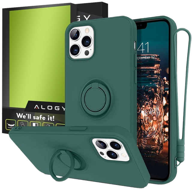 Etui silikonowe Ring Ultra Slim Alogy do iPhone 12 Pro Max 6.7 Zielone