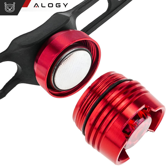 Bicycle rear light for the rear of the bike LED lighting rear light red aluminum waterproof IPX4 50lm Alogy