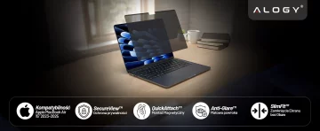 Magnetische Sichtschutzfolie für MacBook Air 15" (2023–2025) – Sichtschutz, einfache Installation, Aufbewahrungsabdeckung, Blendschutz – Alogy SecureView™