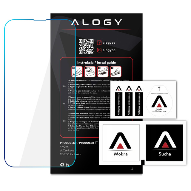 Panzerglas 9H Alogy Displayschutz für Apple iPhone 14 Plus / 14 Pro Max