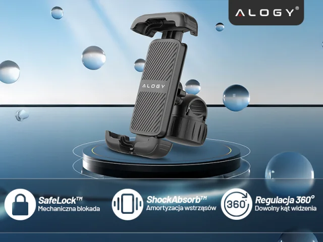 Bike Phone Holder 4.7-6.8" for Phone Bike Handlebar for Bike Motorcycle Adjustable Alogy Sport Black