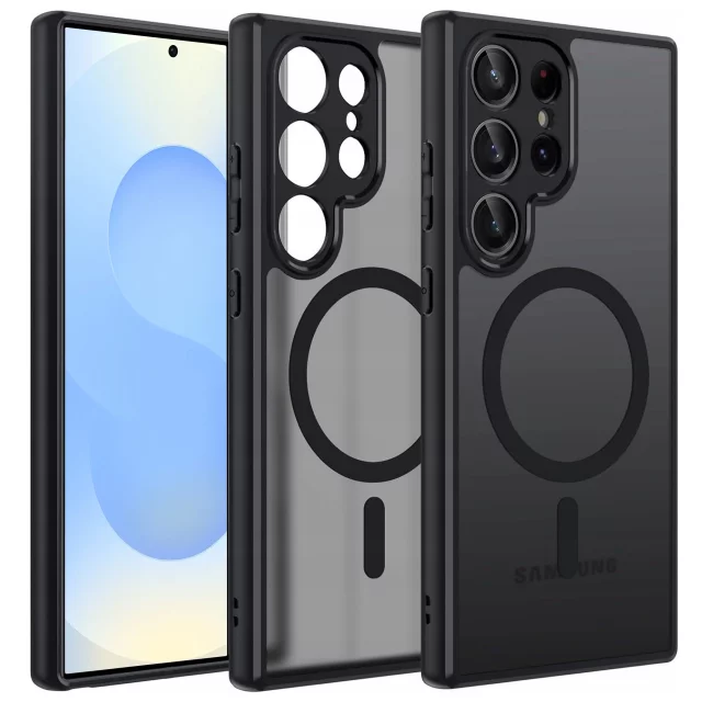 Etui do Samsung Galaxy S25 Ultra obudowa ochronna na telefon Alogy Matte HybridMag™️ Case do MagSafe Matowe Czarne