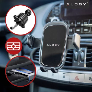 Car phone holder, window, grille, cockpit, dashboard, car, car, for 7" phone Alogy 3in1 Black Organizer