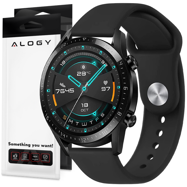 Univerzální řemínek Sport Alogy pro chytré hodinky 20mm Black