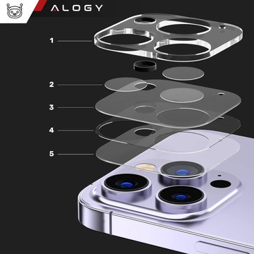 2x Camera lens glass for iPhone 15 Pro / 15 Pro Max Alogy lens clear transparent