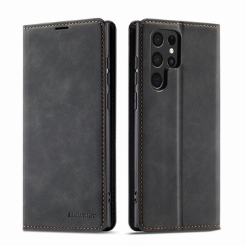 Alogy Forwenw Leather Flip Wallet Case for Samsung Galaxy S22 Ultra Black