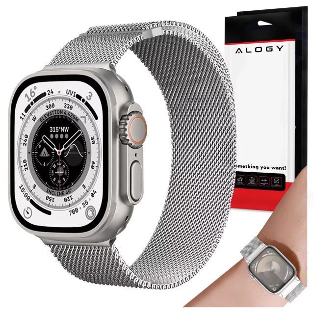 Alogy Steel Strap Apple Watch Bracelet 42/44/45/49mm Stainless Steel Silver