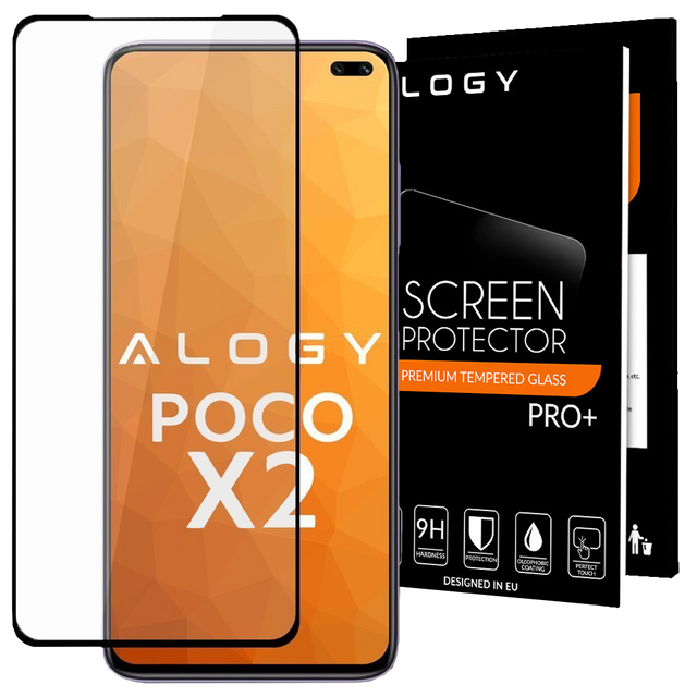Alogy Glass Full Glue case friendly for Xiaomi Poco X2 Black