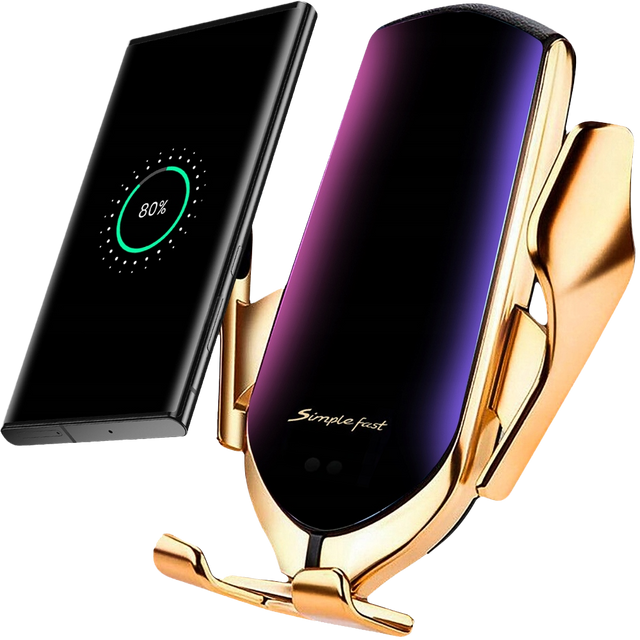 Automatický držák do auta Alogy R2 Qi indukční nabíječka do auta na mřížku 10W Gold