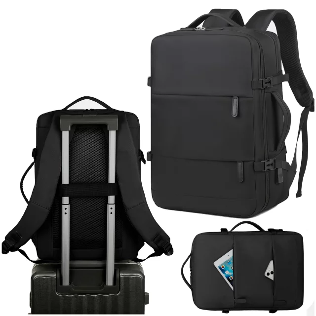 Alogy Backpack for Laptop Travel Accessories 46x32x15 cm for Work School Plane Travel Men's Women's Black