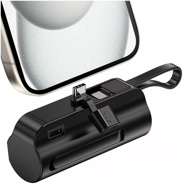 PowerBank 5000 mAh Alogy Power Bank Pocket kleines externes Ladegerät Power Bank USB-C und Lightning Schwarz