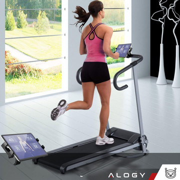 Držák na tablet 4,7"-12,9" na hrazdu, stativ, řídítka na trenažér, stacionární kolo, běžecký pás, stojan na opěrku hlavy Alogy černá