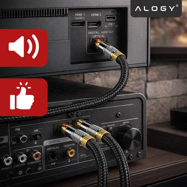 Optical digital cable Alogy 6.0mm Audio TV PC cable 5m