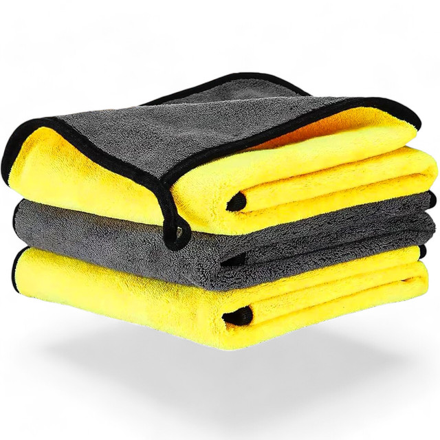 3x Cloth polishing cloth for screens microfiber 30x40 cm Double-sided velour towel for washing screens drying the car Alogy