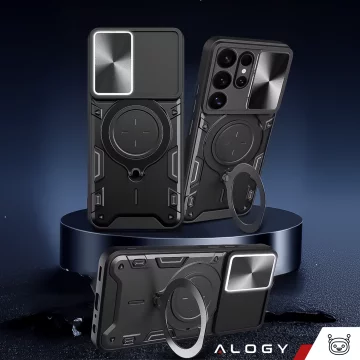 Case for Apple iPhone 16 armored Slide Case Ring camera protection housing Camshield Alogy black