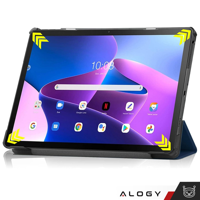 ETUI na tablet Lenovo Tab M10 FHD Plus 10,6 3 GEN 3RD 3gen 2023 TB-125FU / TB-128FU fall buch cover Granatowe
