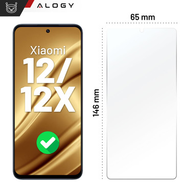 Hybrid Glass for Xiaomi 12 / 12X for Alogy Flexi Glass 9H Case Friendly Flat Screen Protector