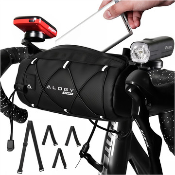 Brašna na tašku na kolo 2,5 l rám na řídítka rám na tašku obal na tašku 23,6 x 10,5 x 10 cm (S) Alogy Sport černá