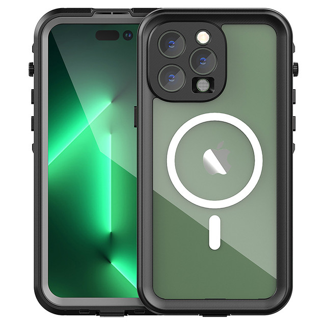 Alogy Waterproof Case IP68 Case with Clear Back 360 Armor Case for MagSafe for Apple iPhone 14 Pro