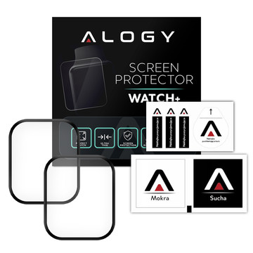 2x Alogy 3D flexibilní sklo pro Apple Watch 7 41mm černé