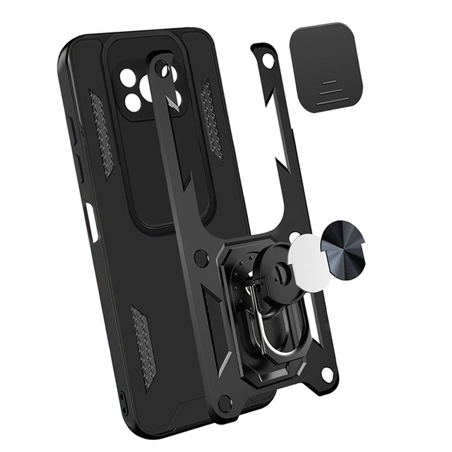 Alogy Camshield Stand Ring Camera Case for Poco X3 Pro / NFC black