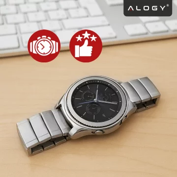 Einfaches Stahlarmband Alogieband Edelstahl für Smartwatch 20mm Silber
