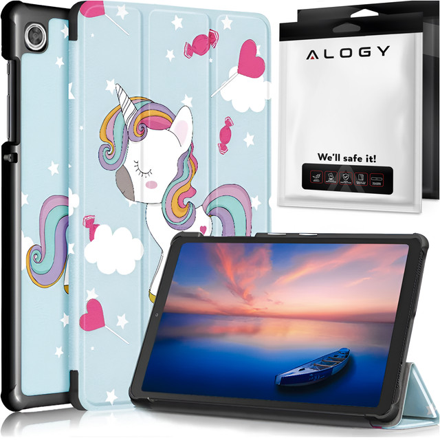 Case for Samsung Galaxy Tab A9 2023 8.7" X110/X115 Tablet Cover Case Alogy Book Cover Unicorn Unicorn Blue Glass