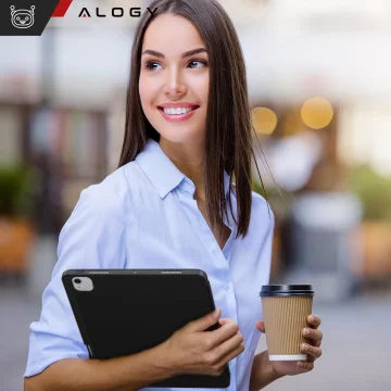 Ochranné pouzdro s držákem stylusu pro Apple iPad Air 13" 2024/2025, iPad Pro 12.9" 2018-2022, pouzdro na tablet Alogy Book Cover Case, černé