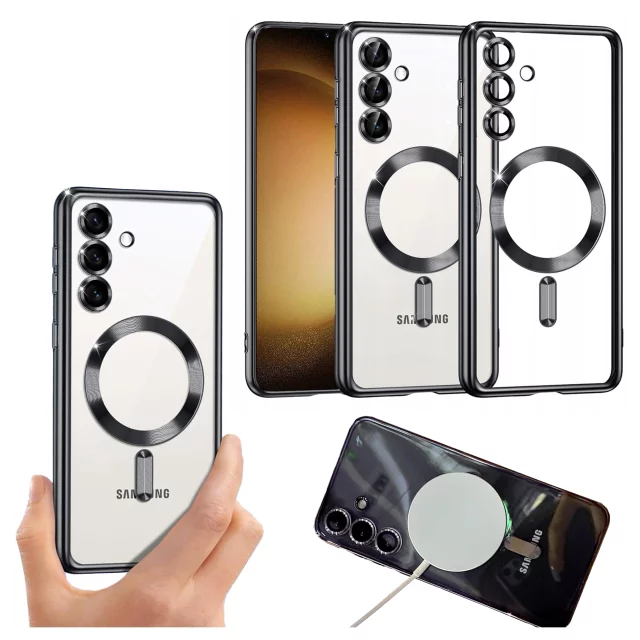 Samsung Galaxy S25 Plus Alogy LuxeShield™️ Glamour Luxury Ring Case with Camera Cover Black