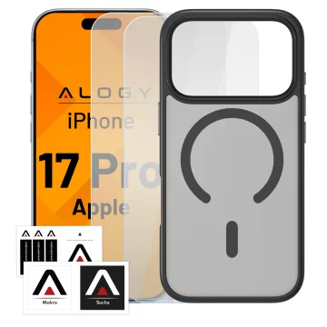 Pouzdro pro Apple iPhone 16 Pro Max Alogy MagSafe Hybrid Matte Case Matte Cover with Lens Protection Black